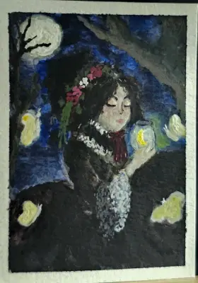 The Moon Collector aceo art card thumbnail 1