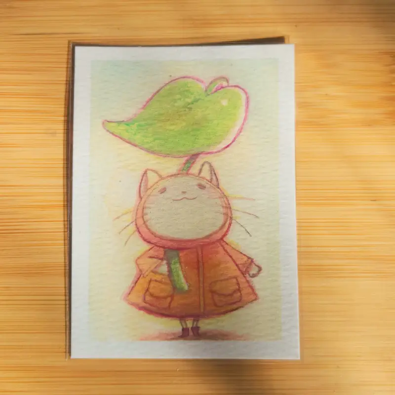 rainy day aceo art card