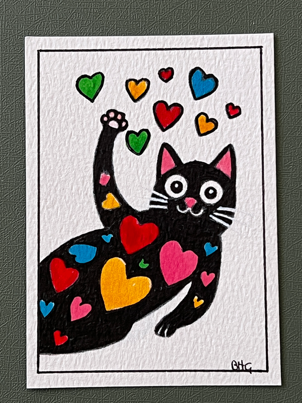 Love Cats #3 aceo art card