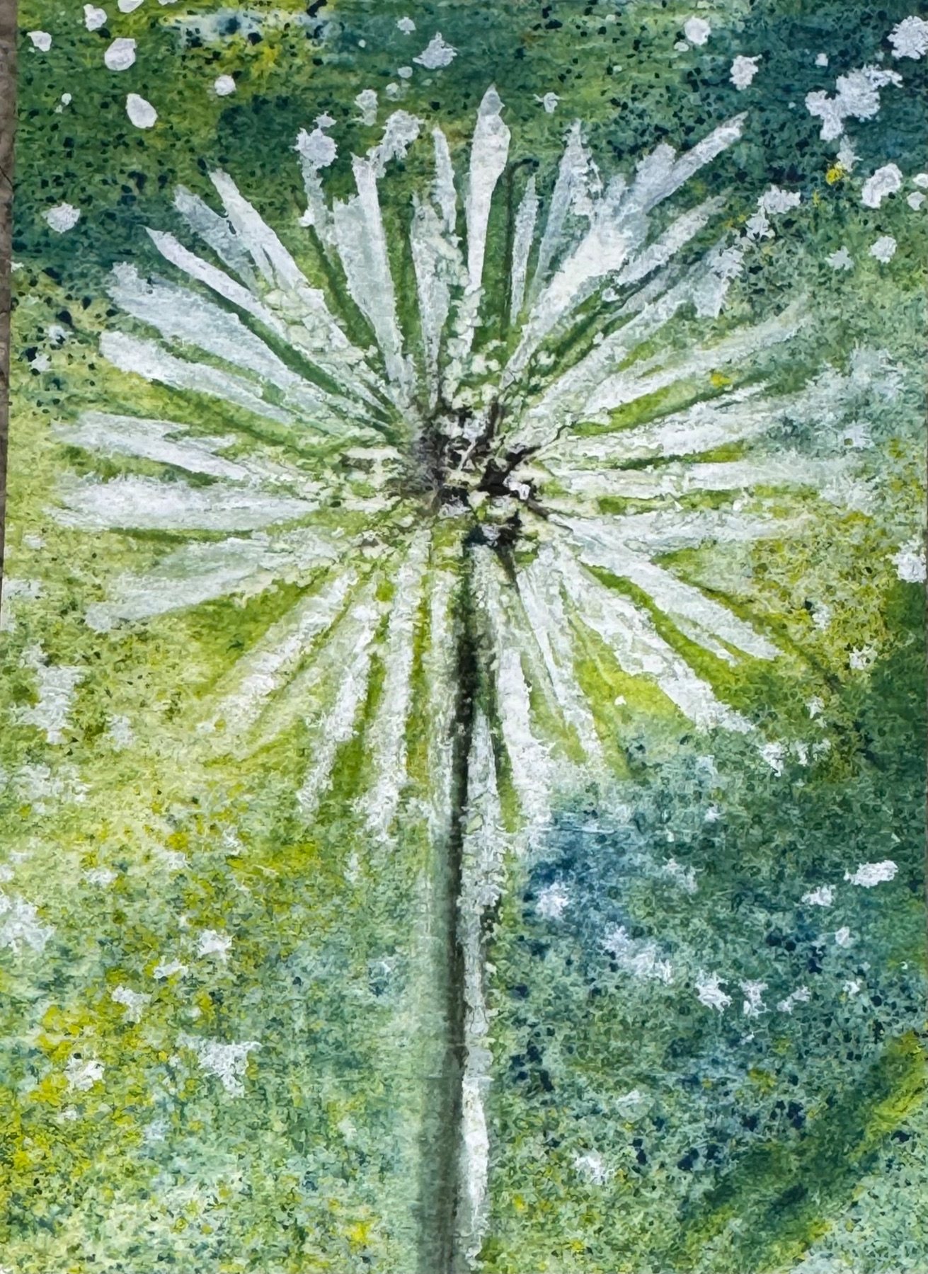 Dandelion delight aceo art card