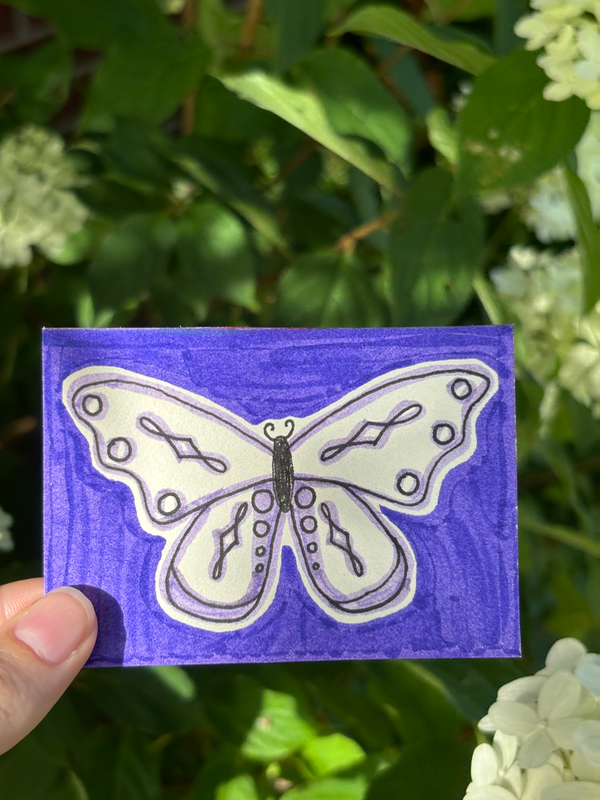 Purple Butterfly 3/6 aceo art card