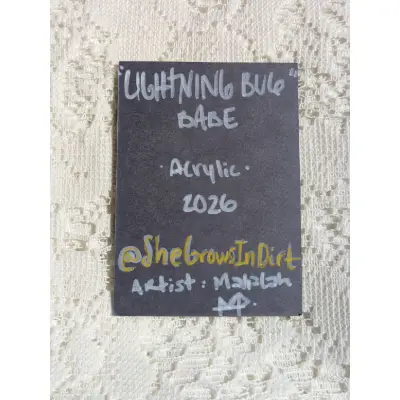 Lightning Bug Babe aceo art card thumbnail 3