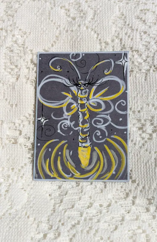 Lightning Bug Babe aceo art card