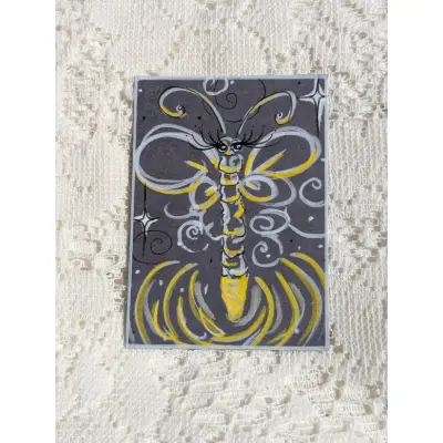 Lightning Bug Babe aceo art card thumbnail 1