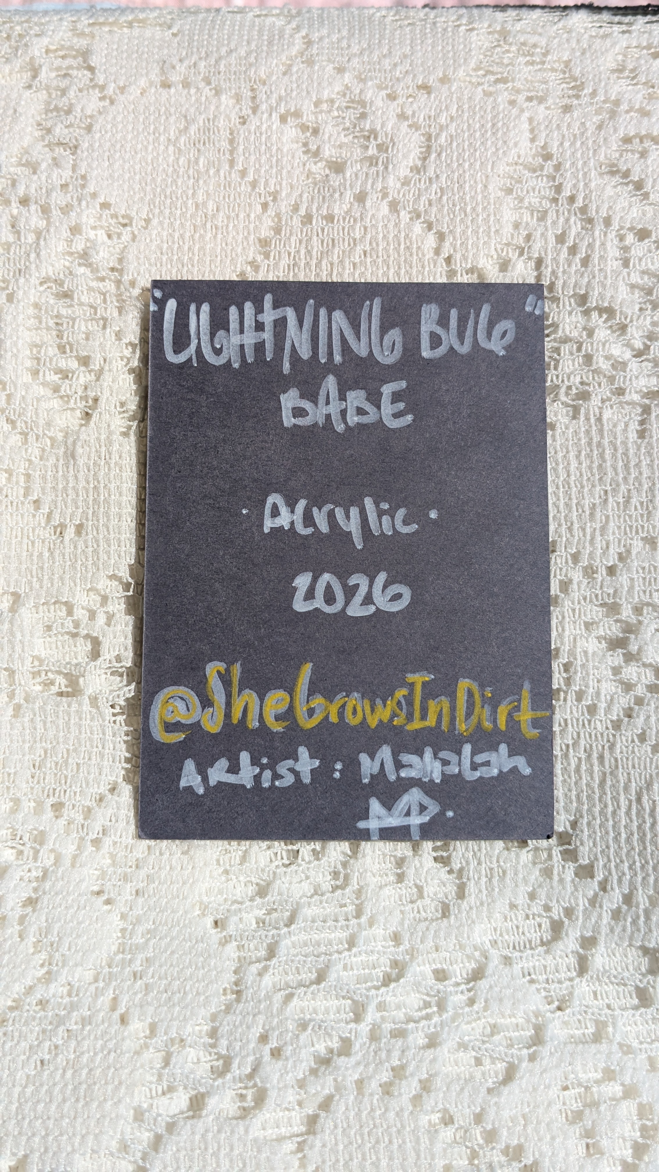 Lightning Bug Babe aceo art card thumbnail 2