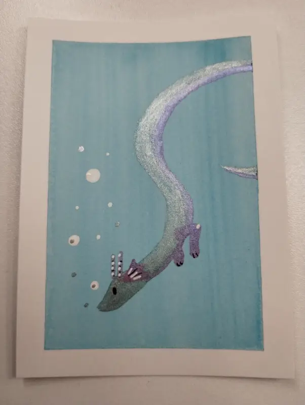 Silver Diver aceo art card