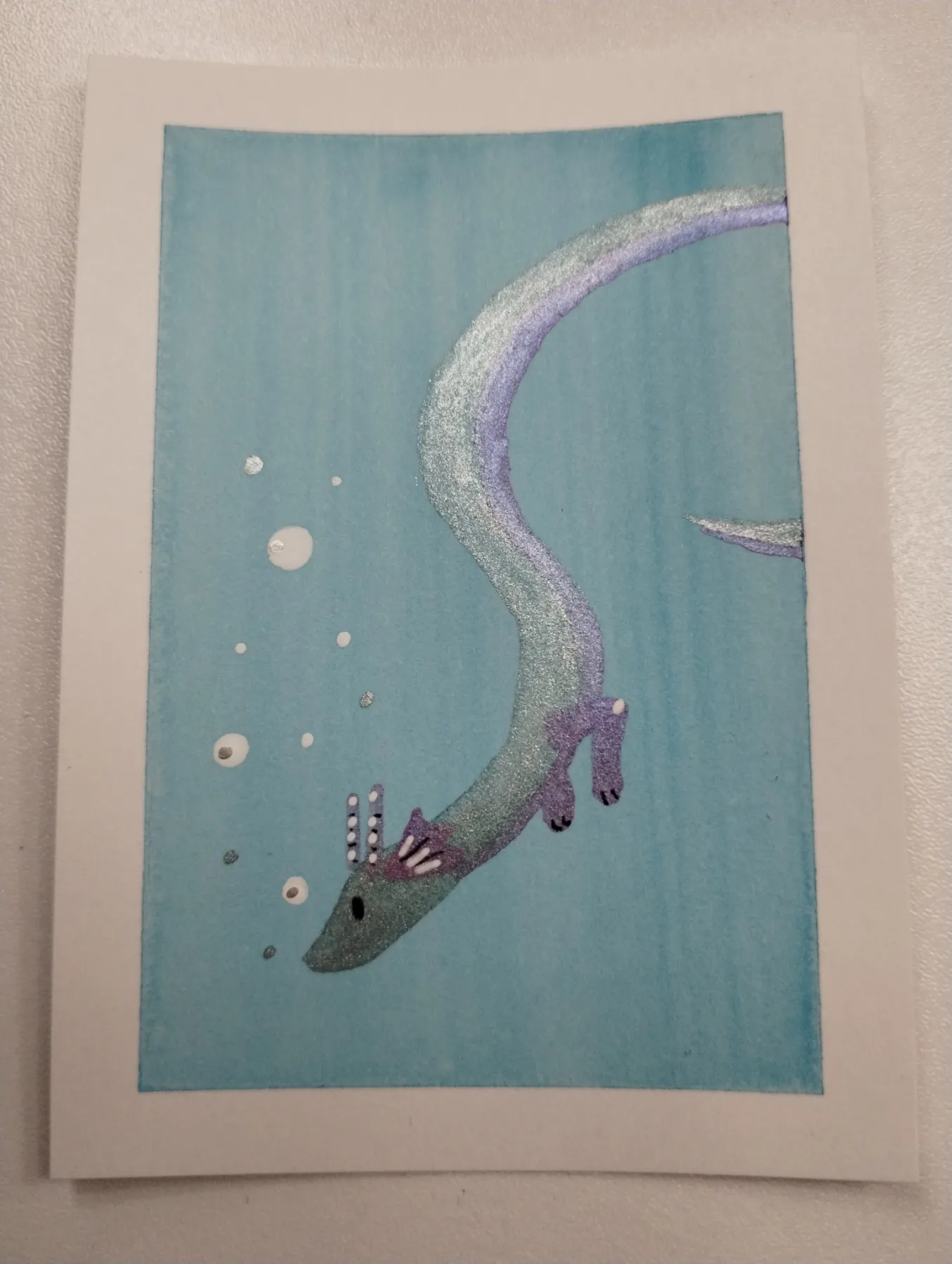 Silver Diver aceo art card