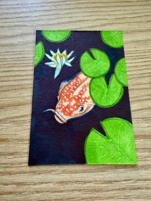 Curious Koi bundle aceo art card thumbnail 4