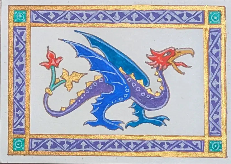 Eagle Headed Dragon aceo art card