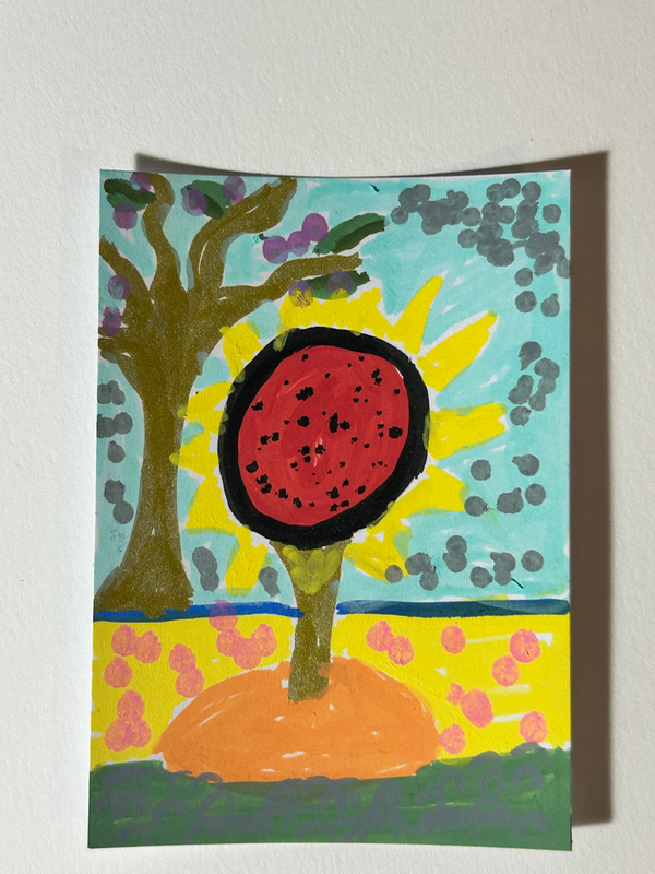 Sunflower Daze aceo art card