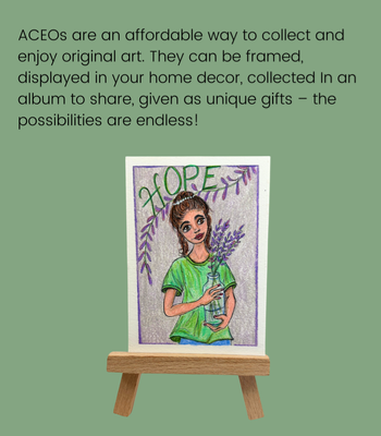 Girl with Lavender ACEO - Colored Pencil on Illustration Board aceo art card thumbnail 3