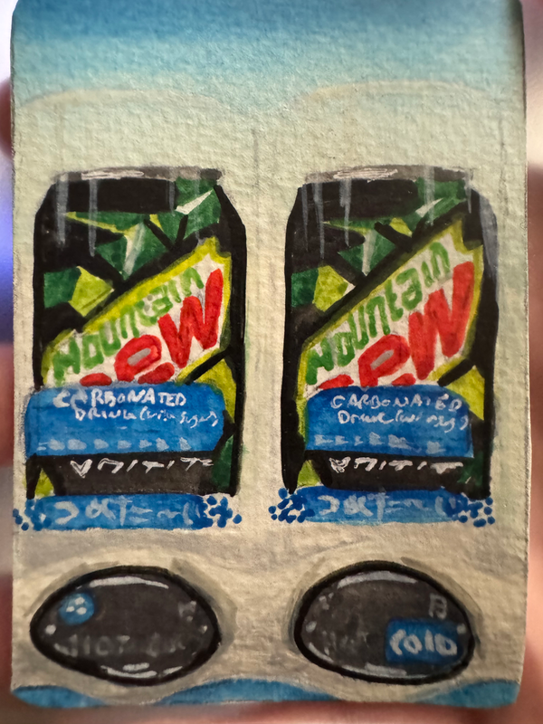 The Elusive Mountain Dew aceo art card