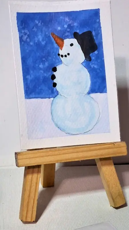 Armless Snowman #2 aceo art card