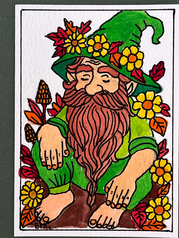 Green Gardener aceo art card