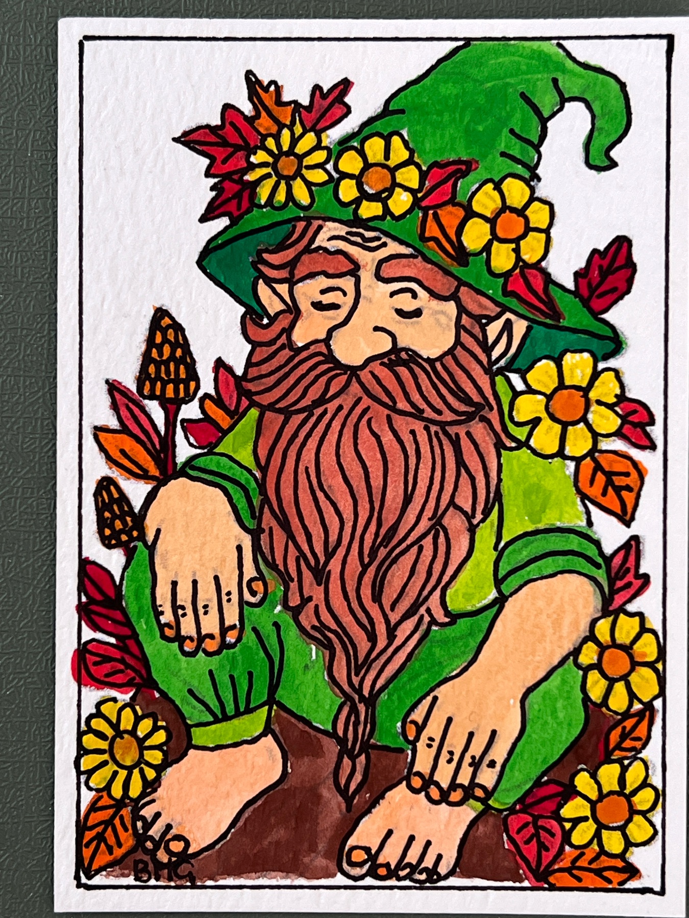 Green Gardener aceo art card