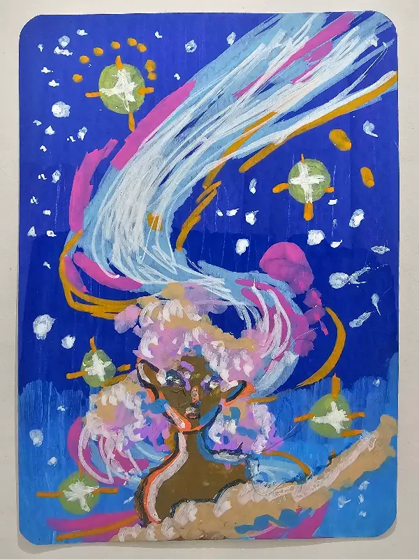 Swirling Galaxy aceo art card