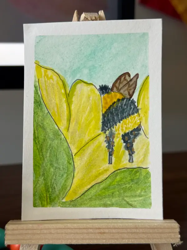 Drunk Bee Series No. 3 of 3 aceo art card