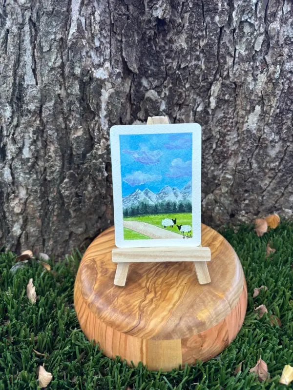 Sheep Study: Two Sheep aceo art card