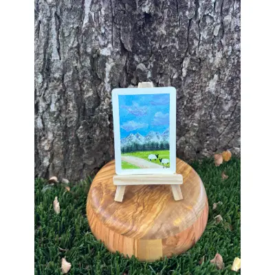 Sheep Study: Two Sheep aceo art card thumbnail 1