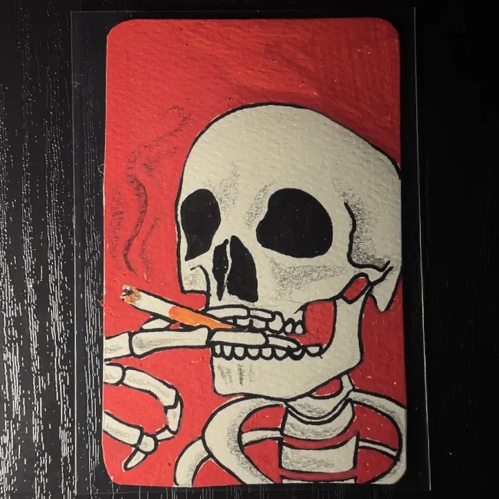 Bad to the Bone aceo art card