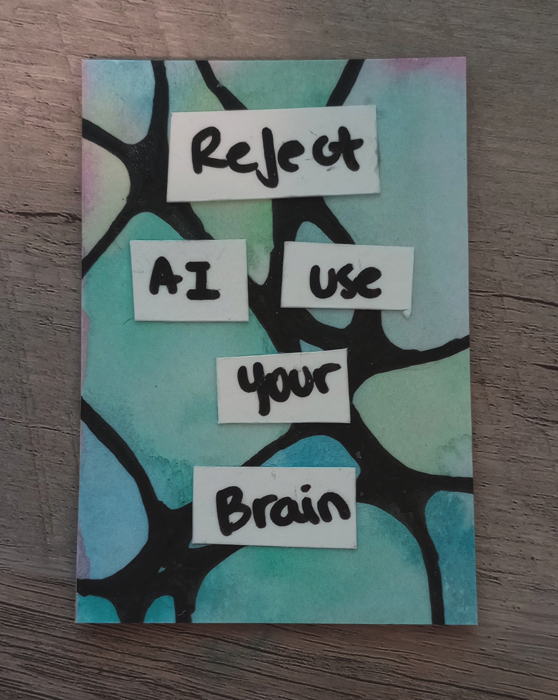 Anti AI 2/4 aceo art card thumbnail 1