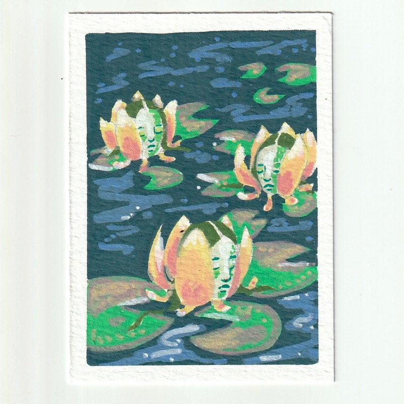 Fruit of the Waterlily aceo art card
