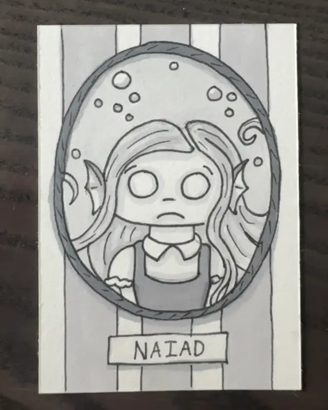 Naiad, the Drowned Darling aceo art card