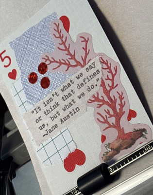 Quote Card #156 by Mazerzine Jane Austin coral art card aceo art card thumbnail 2