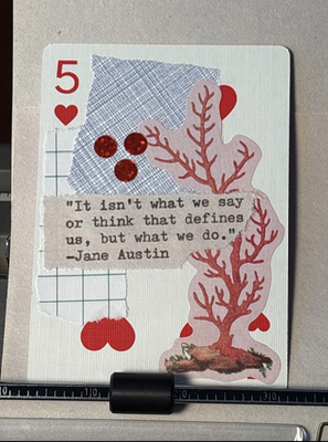 Quote Card #156 by Mazerzine Jane Austin coral art card aceo art card thumbnail 1