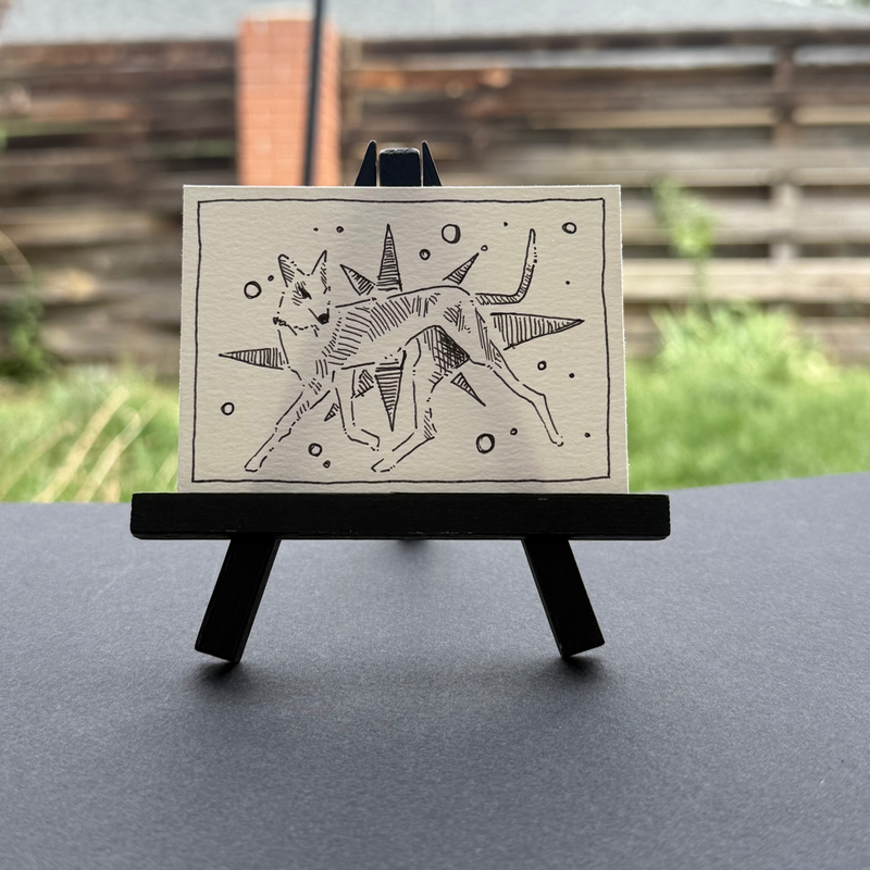 creature doodle vi aceo art card