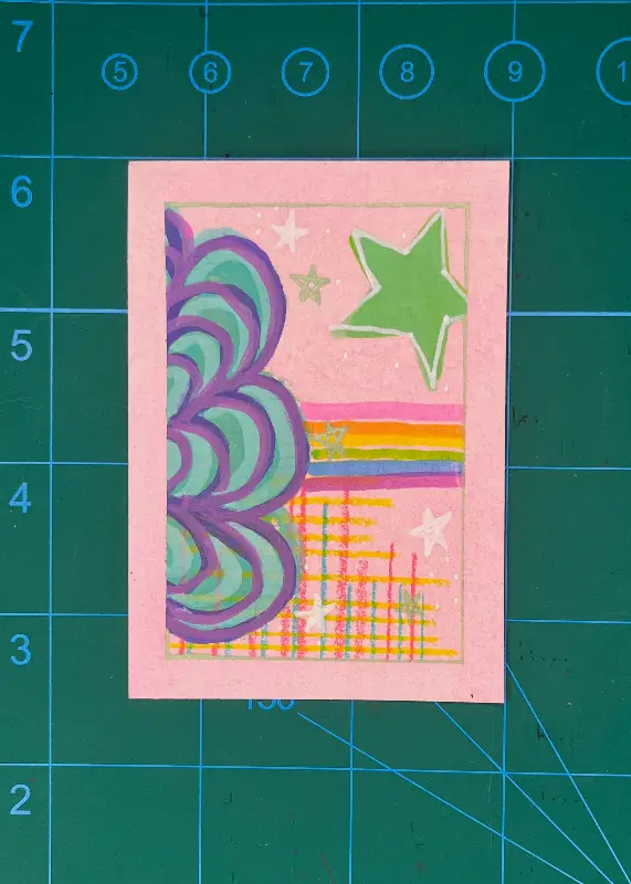 Pink Whimsy 8/9 aceo art card