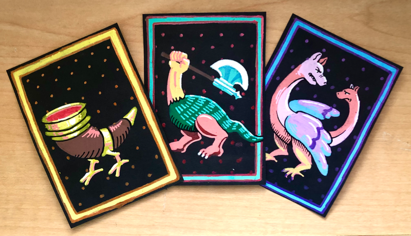 Manuscript Monsters Set aceo art card