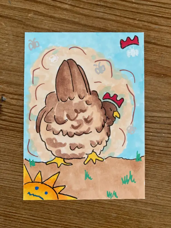 Gabi's Dust Bath aceo art card