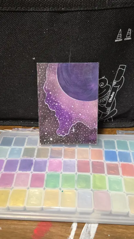 Purple Planet aceo art card