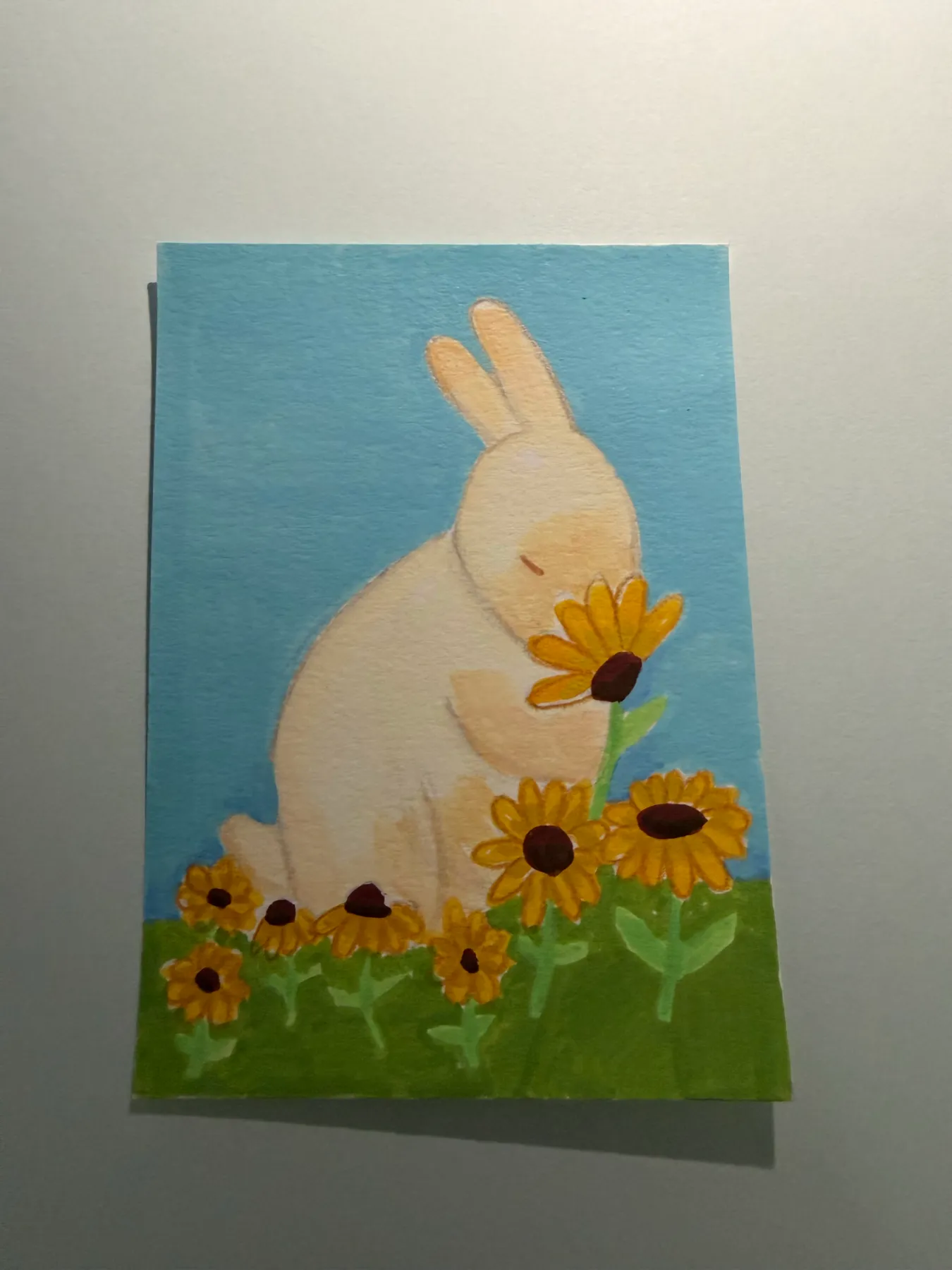 Smell the flowers aceo art card