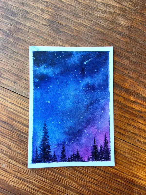 Shooting star aceo art card