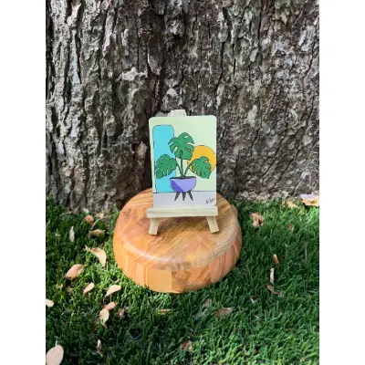 Monstera MCM aceo art card thumbnail 1