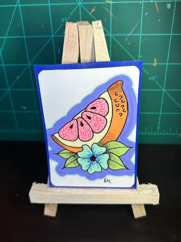 Trad Grapefruit Slice #2 aceo art card