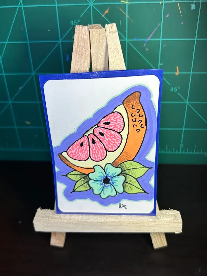 Trad Grapefruit Slice #2 aceo art card