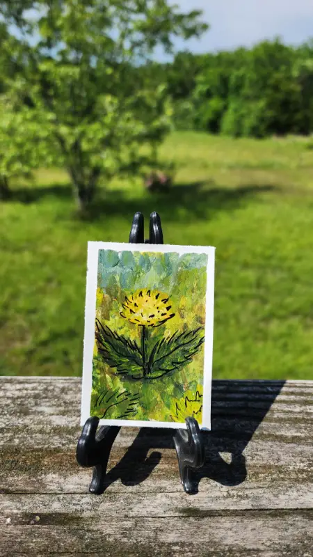 Dandelion Days aceo art card