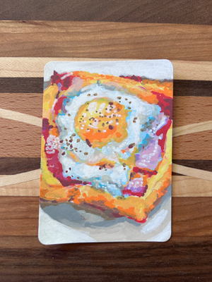 Egg Bacon Toast aceo art card thumbnail 2