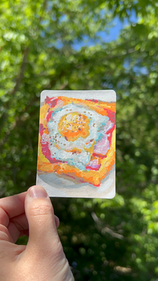 Egg Bacon Toast aceo art card thumbnail 1