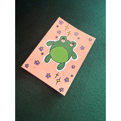 Frog Plushie aceo art card thumbnail 3