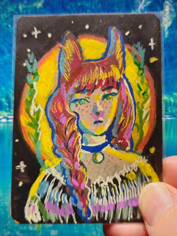 Moon Fox aceo art card