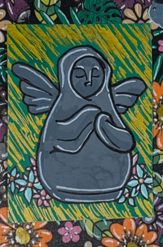 Goddess Statue aceo art card