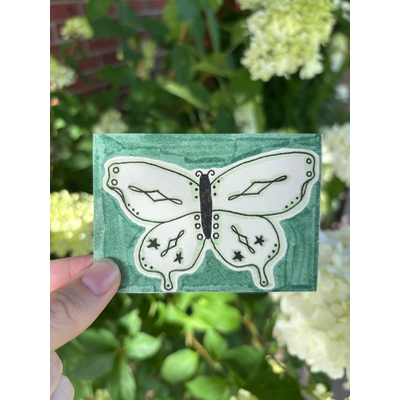 Green Butterfly 5/6 aceo art card thumbnail 1