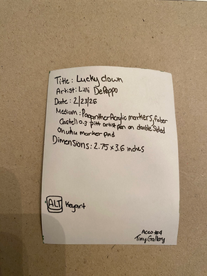 Lucky clown aceo art card thumbnail 2