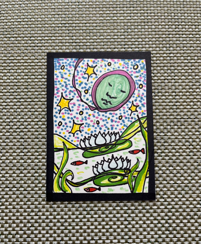 “Peace Comes to Your Dream Time” aceo art card