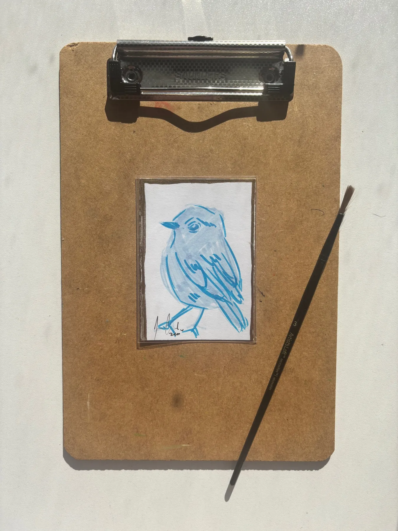 “First Flight” bird aceo art card