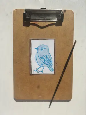 “First Flight” bird aceo art card thumbnail 1